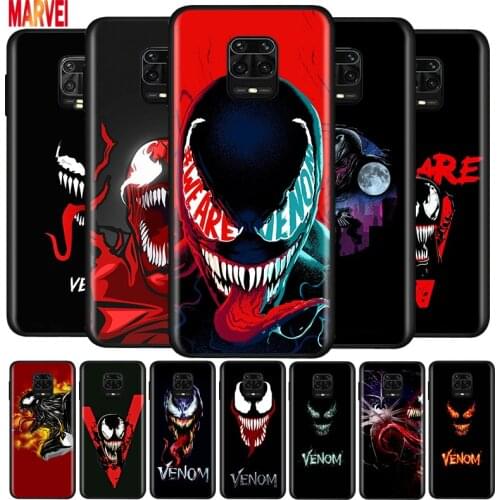 Fashion Marvel Venom Soft TPU Cover For Xiaomi Redmi Note10 10S 9T 9S 9 8T 8 7 6 5A 5 4 4X Prime Pro Max Black Phone Case