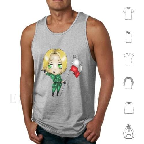 Chibi Poland Tank Tops Vest Cotton Poland Hetalia Hetalia Chibi Anime Cute Feliks Lukasiewicz