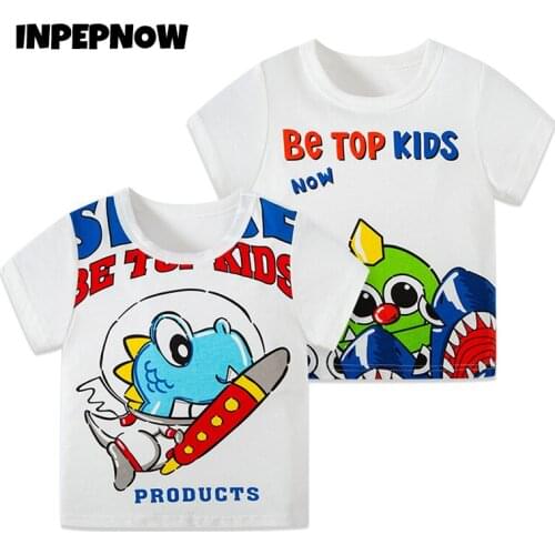 Cartoon Childrens T-shirts for Boys/girls/teens New Year Summer Short Sleeve Top Tees White Kawaii Girls Clothing 2 To 8 Years