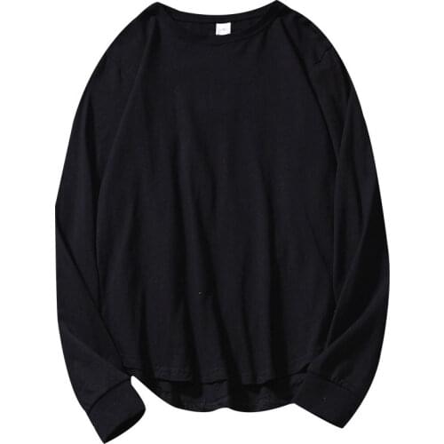 Mens Casual Solid T Shirt Men Oversize 2021Streetwear O-neck Long Sleeve T-shirts Loose Tee Shirt Spring Autumn Men Tops