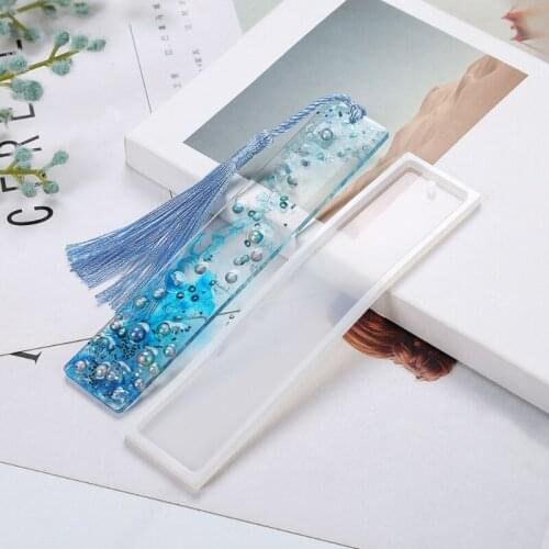 6 Pcs/Set Crystal Epoxy Resin Mold Rectangle Bookmark Silicone Mould Handmade Crafts Jewelry Making Tools T84A