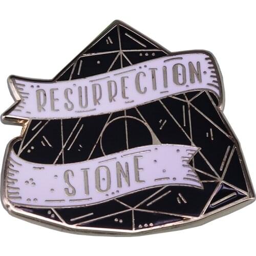 Resurrection stone lapel pin witchcraft brooch literary bookworm jewelry