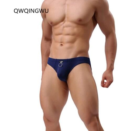 Sexy Men Briefs Hoop Hollow Gay Mens Underwear Jockstrap Low Waist Breathable Hole Mens Briefs Sexy Underwear High Quality