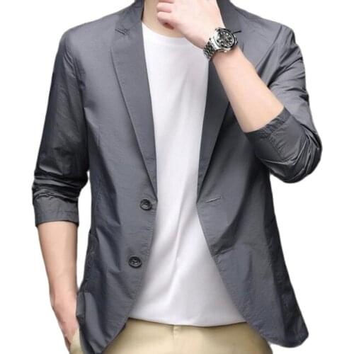 Spring Summer Fashion Mens Blazer Commerce Casual Breathable Suit Men Stage Wear Blazers Male Suit Jacket