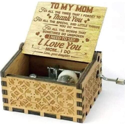 Engraved Music Box - You are My Sunshine, Gift For Mom From Daughter- I Love You Mom