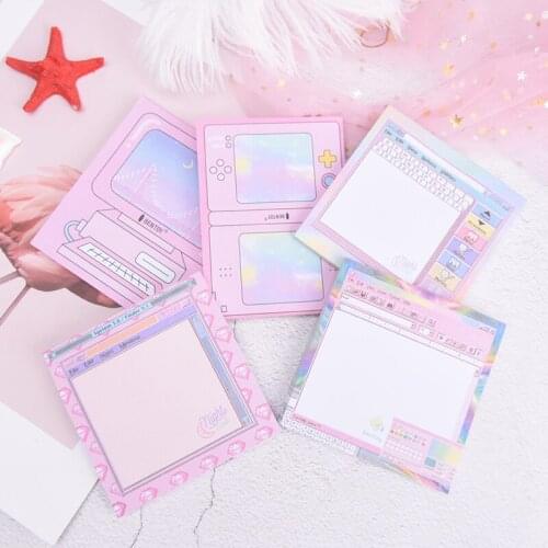 N Times Computer Game Model Paper Memo Pad Bookmark Stationery Pink Sticky Notepad Gift Random Delivery 9x9cm