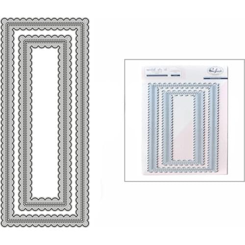 New Scalloped Rectangle Border Frame 2020 Metal Cutting Dies for DIY Scrapbooking and Card Making Decor Embossing Craft No Stamp