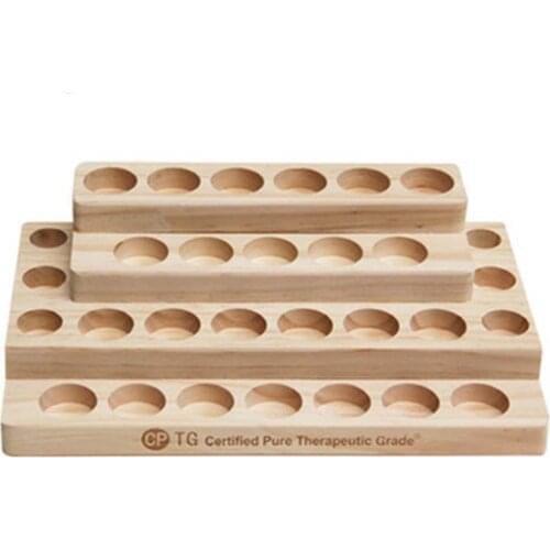 Natural Wood Essential Oil Display Stands Holder Rack Storage Organizer for 11/18/30 Slots Bottles Perfume Storage Tray 45a