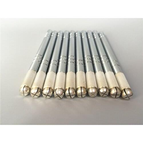 10PCS Manual Pen Permanent Makeup Eyebrow Pen Microblading Machine Tattoo Supply