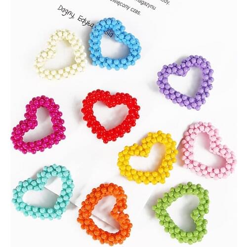 Width 3/4.5cm Imitation Pearl Beads string Hollow/Solid peach Plastic Beads for DIY Jewelry Making Findings