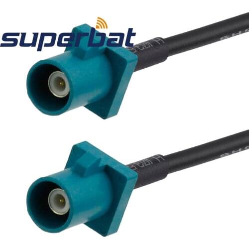 Superbat Car DAB+ Satellite Antenna Adapter Fakra Z Waterblue/5021 Plug to Male Straight Pigtail Cable RG174 15cm Customizable