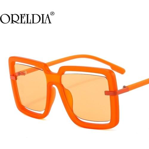 Vintage Big Square Sunglasses Women Shades Glasses Jelly Colors Lens Eyewear Female Fashion Famous Brand Eyeglasses Gafas de sol