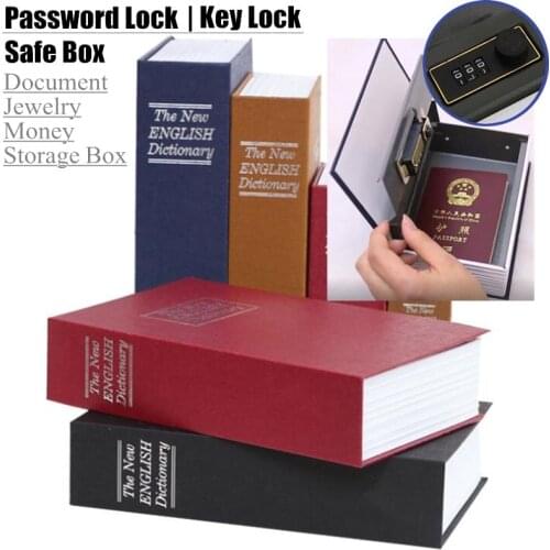 Money Jewellery Certificate Storage Password Locker Kid Gift Dictionary Mini Safe Box Book Hidden Secret Security Safe Key Lock