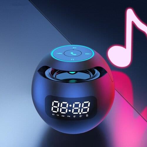 USB Charging Portable Column Bluetooth Speaker Colorful Lights LED Display Dual Alarm Clock Mode Support TF Card Music Playback