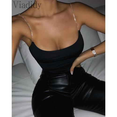 Women Studded Spaghetti Strap Backless Top Female Casual Camis