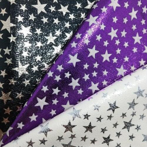 1PC 21X29CM Synthetic Letaher, Cuero Sintetico Printed Stars Leather Sheets For Making Bows Accessories 4S06A
