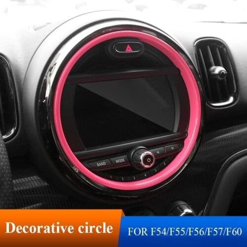 1Pcs ABS 6.5inch/8.5inch Car Center Console Screen Inner Circle Shell Car Sticker Car Styling For MINI Cooper F54 F55 F56 F60