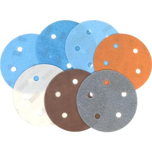 5PCS 5 Inch 5-Hole FV Superfine Sanding Disc Soft Waterproof Sandpaper 600 to 5000 Grit for Wet or Dry Automotive Sanding