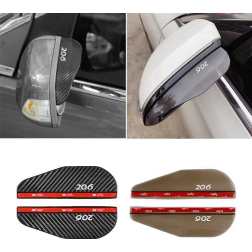 Car Side Rear View Mirror Rain Eyebrow Visor Rain Shield Shade Cover for Peugeot 206 Accessories Car Styling