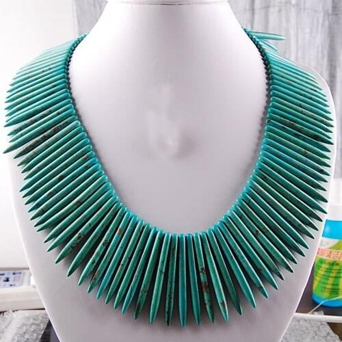 Free shipping Fashion Jewelry 20~50mm Beautiful howlite Beads Necklace 18" E2527