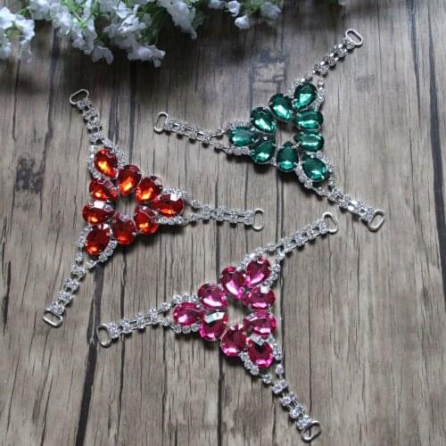 Free Shipping Wholesale 28pcs/lot 5'' Rhinestone Shoe Buckle Rhinestone Connector Bikini Connector RC102001