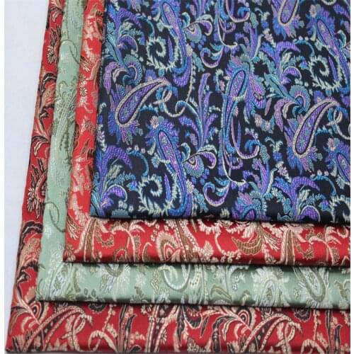 CF580 1Meter Black/Red/Green Chinese Silk Jacquard Brocade Fabric Chinese Style Qipao Tang Suit Fabric Seat Cushion Clothes
