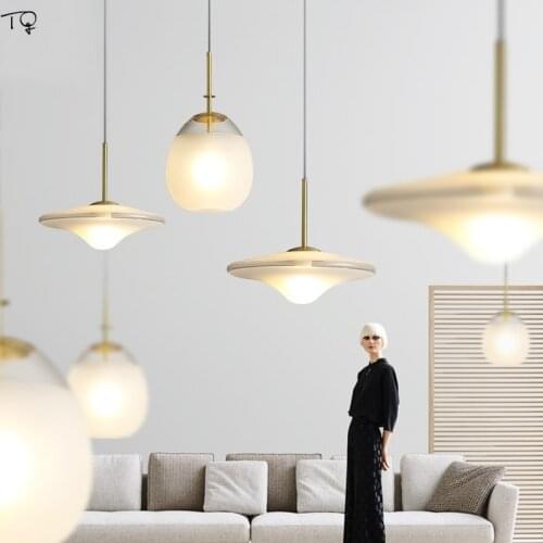Designer Simple Frosted Glass Pendant Lights Led E27 Bar Modern Hanging Lamp Living/Dining Room Restaurant Bedroom Kitchen Study
