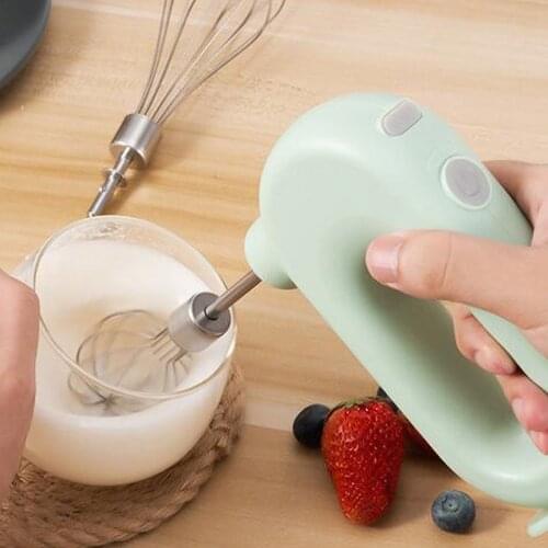 Electric Egg Beater Stainless Steel Handheld Mixer Milk Frother Foamer 4 Speeds Wireless Food Beater Whisk Baking Kitchen Tools
