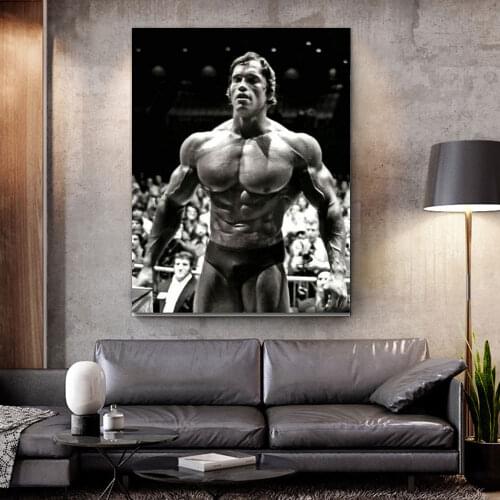 One Piece Modern Prints Canvas Painting Arnold Schwarzenegger Bodybuilding Poster Fitness Inspirational Wall Decor for Room Home