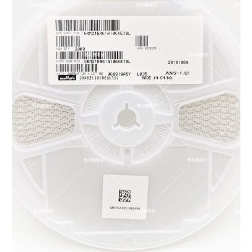 GRM21BR61A106KE19L SMD MLCC 0805 10uF(106) ±10% 10V Ceramic Capacitor GRM21BR61A225KA01L SMD MLCC 0805 2.2uF(225) ±10% 10V Ce