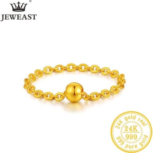 BTSS 24K Pure Gold Ring Real AU 999 Solid Gold Rings Elegant Shiny Beautiful Upscale Trendy Classic Jewelry Hot Sell New 2020