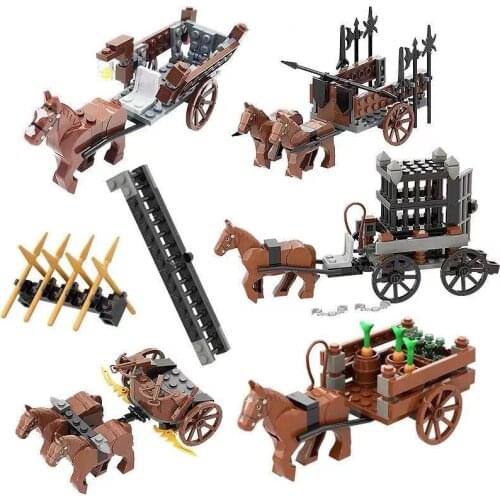 Movie Series Building Blocks Middle Ages Catapult Carriage soldier Chariot Educational Kids Toys for Children Gifts