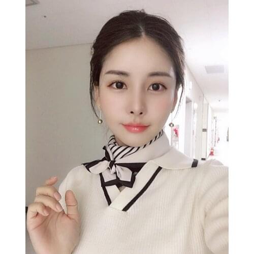 Korean Scarves Printed Small Kerchief Nordic Style Simple Temperament Ins Small Scarves Professional Scarf