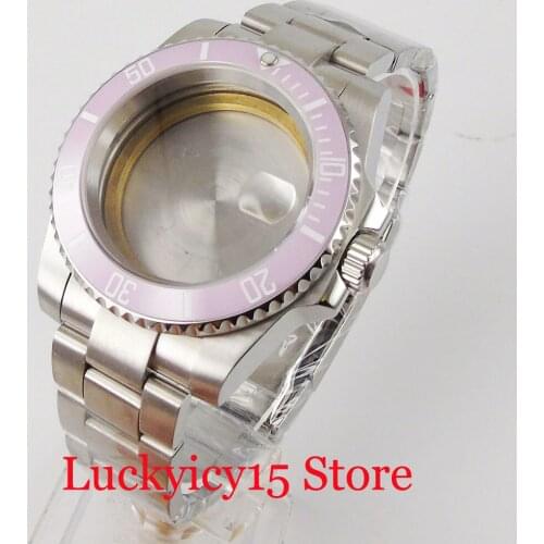 BLIGER SUB 40mm Automatic Watch Case fit MIYOTA 8215 821A MINGZHU 2813 NH35A Sapphire Glass Brushed Strap Ceramic Insert