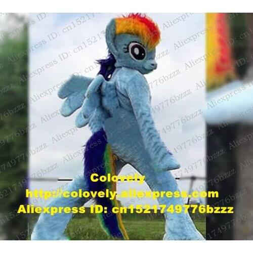 Rainbow Daisy Pony Flying Horse Mascot Costume Adult Cartoon Character Outfit Suit Amusement Park Corporate Image Film zz9531
