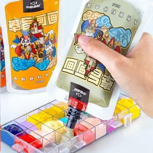 120ML Gouache Paint Simple Bag Hand-painted Graffiti Advertising Color Paint Art Supplies High Capacity Draw Paint for Students