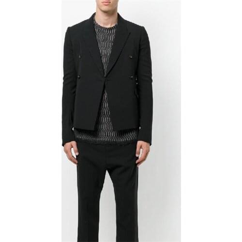 Hot 2021 Spring Mens New Fashion Personalized Large size customizatio Double-breasted slim short suit jacket