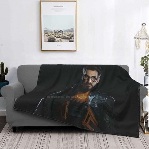 Hλlf Life : Gordon Artwork Shaggy Throw Soft Blanket Sofa/Bed/Travel Love Gifts Half Life Valve Portal Gaming Half Life 2 Steam