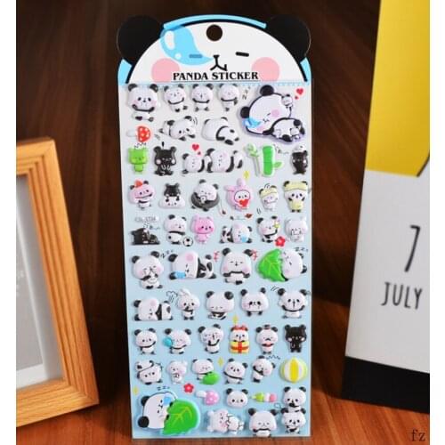 60 Sheets Panda Sticker Childrens Bubble Stickers for Kids Gift Size 22*9.5cm