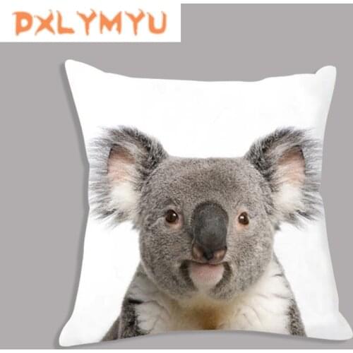 Plush Pillow Cute Koala Throw Pillow Decorative Cushion for Sofa Car Home Decor 45cm x 45cm Animals Velvet Pillowcase