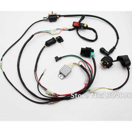 Full Wiring Loom Harness Kick Start Engine 50/70/90/110/125cc ATV Dirt Trail Bike NEW