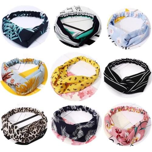 Summer Women Headbands Boho Cross Knot Elastic Hairbands Bandanas Girls Hair Bands Women Turban Hair Band Hair Accessories