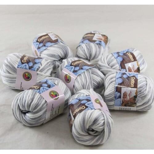 Sale 8Ball x 50g Super Soft Pure Cotton Chunky Shawl Hand Knitting Yarn Scarves Shawls 42244 Silver White