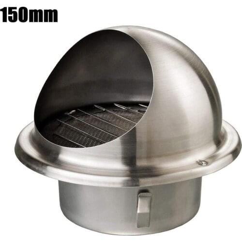 70-150mm Air Vent Grille Stainless Steel Round Brushed Bull Nosed External Extractor Wall Vent Outlet Furniture Accessories