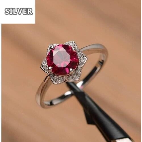 S925 sterling silver new product fashion foreign trade red oval zircon ring double color ring female explosion one generation
