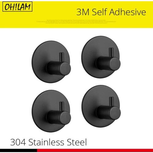 Self Adhesive Hook Home Kitchen Wall Door Hooks Key Hangers Rack Stainless Steel Towel Hanger For Bathroon Kitchen Toilet