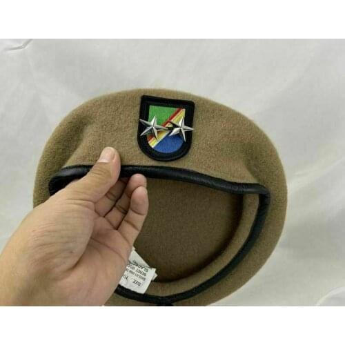 Us Army Ranger Regiment Wool Beret Khaki Officer 2 Star Major General Rank Hat Military Store