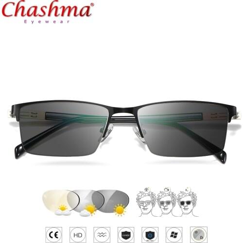 Titanium Alloy Sunglasses Transition Photochromic Reading Glasses for Men Hyperopia Presbyopia with Diopters Presbyopia Glasses