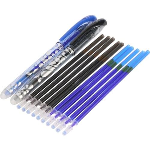 Erasable Washable Handle Erasable Pen 0.5mm Gel Pen Blue Black Ink School Students Stationery Office Writing Drawing Tool 10Pcs