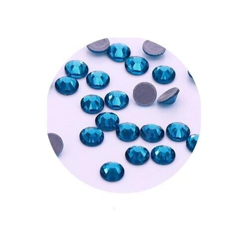 SS5-SS30 Glass Crystal Peacock blue Rhinestones Iron On Stones Flatback Clear Hotfix Rhinestones For Wedding Dress Shoes Diy
